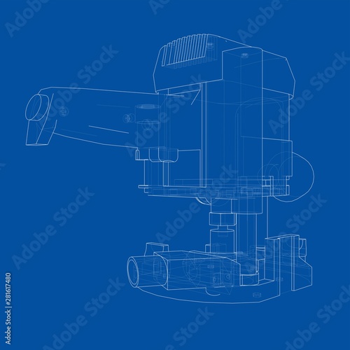 Outline milling machine. Vector