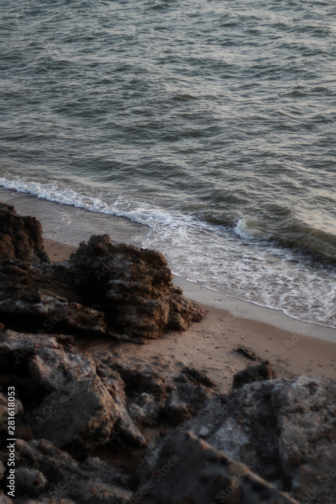 empty coastline on the beach