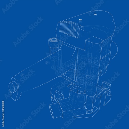 Outline milling machine. Vector