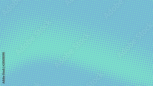 Blue pop art background in retro comic style with halftone dots design