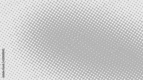 Light grey pop art background with dots design, abstract vector illustration in retro comics style