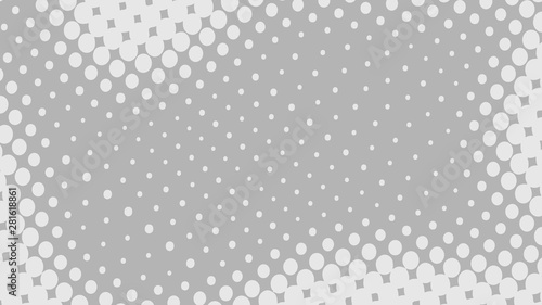 Light grey retro comic pop art background with halftone dots design, vector illustration template