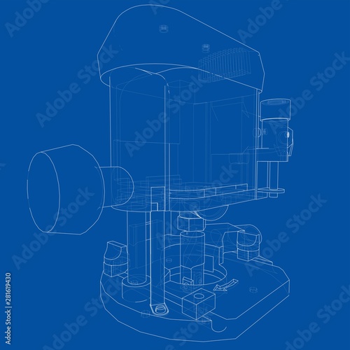 Outline milling machine. Vector
