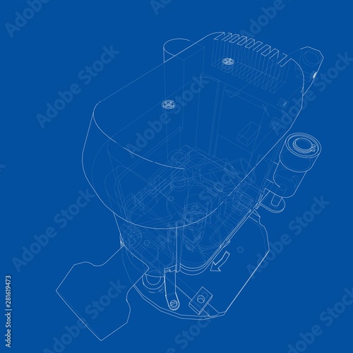 Outline milling machine. Vector