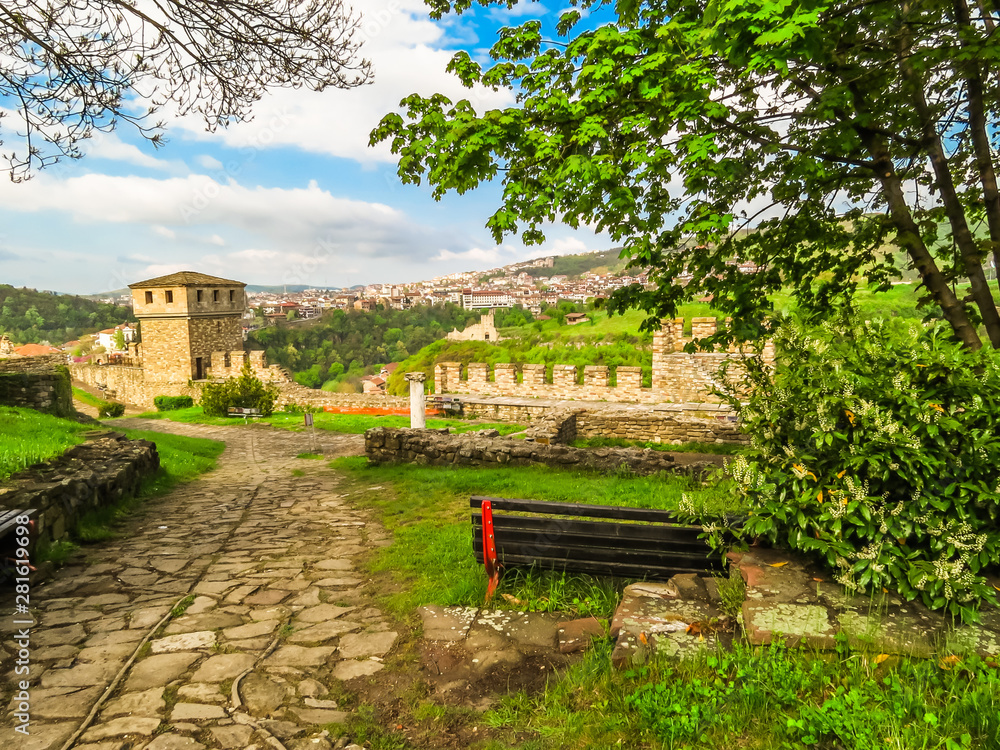 Tsarevets Fortress, ancient fortress on hill top. Capital of the Second Bulgarian Kingdom. Veliko Tarnovo, Bulgaria