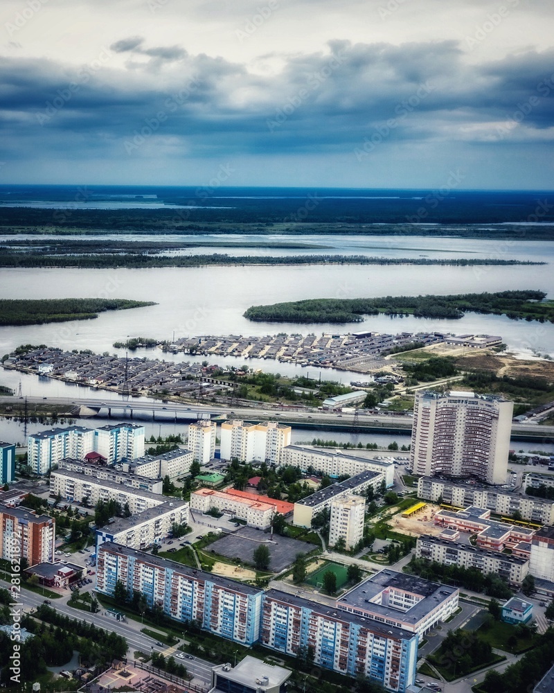 Fototapeta premium aerial view of the city