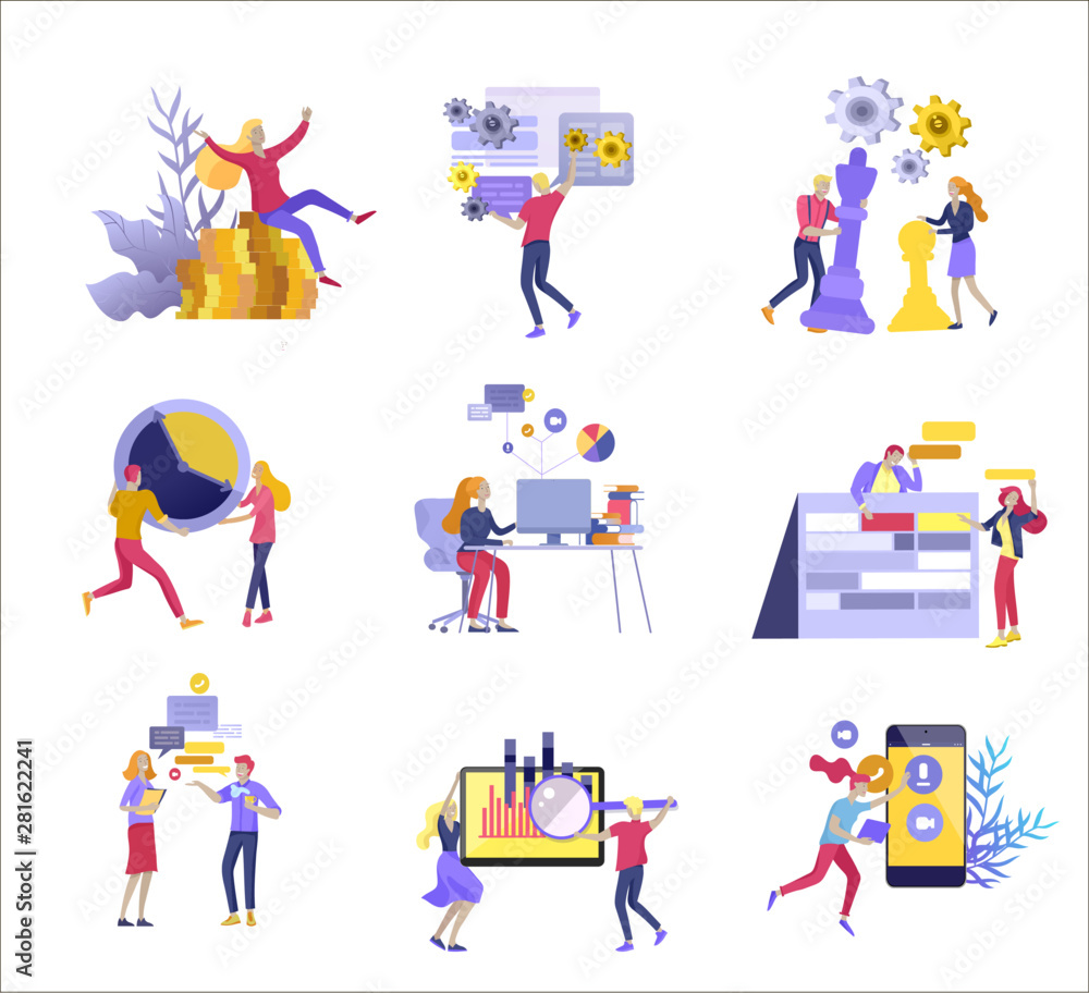 office concept business people for project management, business, workflow and consulting. Modern vector illustration flat concepts character for website and mobile website