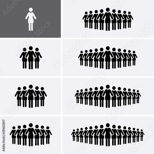 People Group Icons set. Crowd of people.