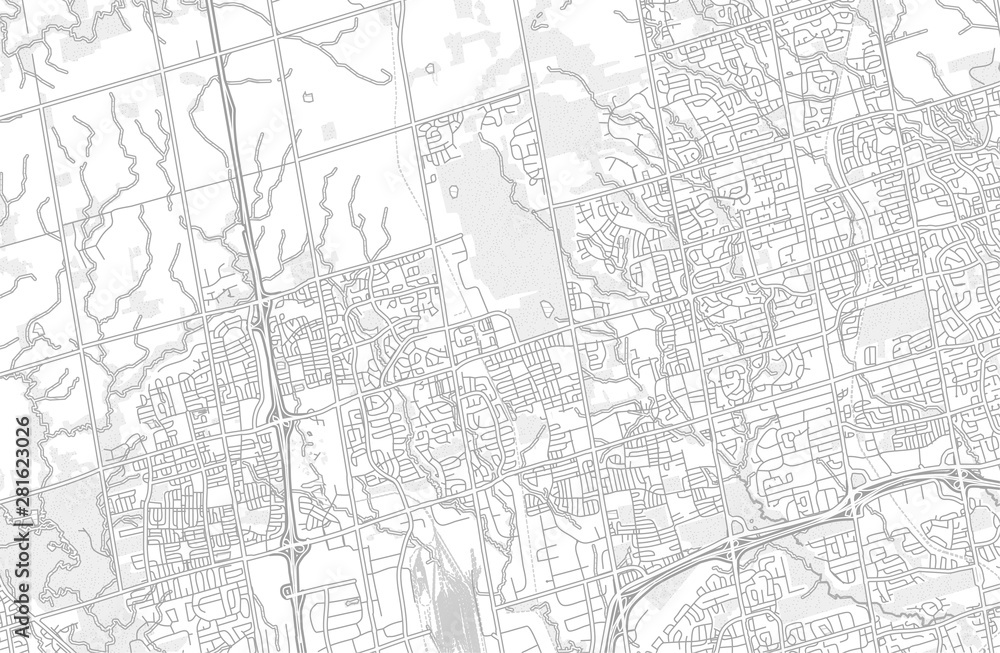Vaughan, Ontario, Canada, bright outlined vector map