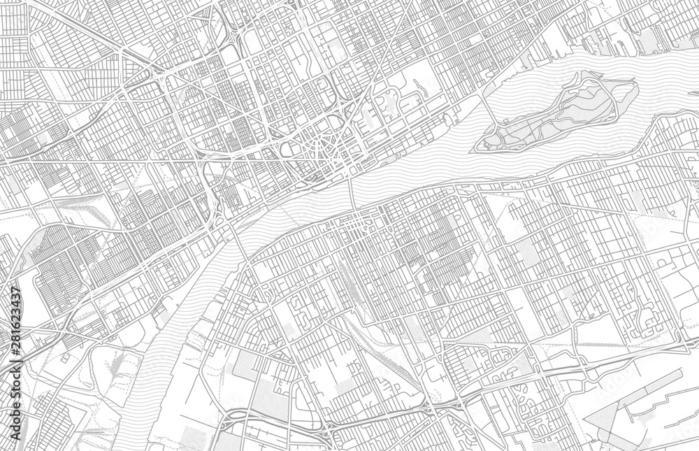 Obraz premium Windsor, Ontario, Canada, bright outlined vector map