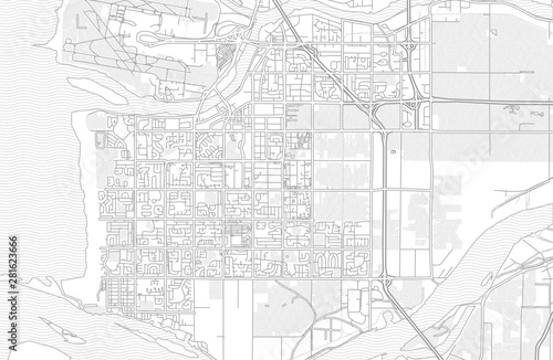 Richmond, British Columbia, Canada, bright outlined vector map