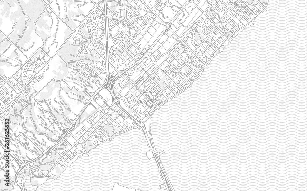 Fototapeta premium Burlington, Ontario, Canada, bright outlined vector map