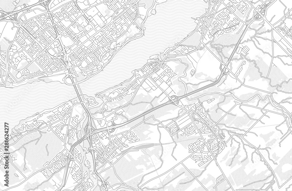 Lévis, Quebec, Canada, bright outlined vector map