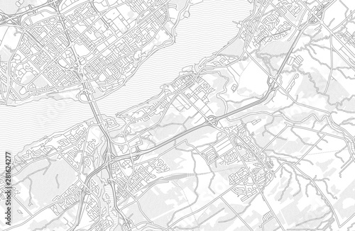 Lévis, Quebec, Canada, bright outlined vector map