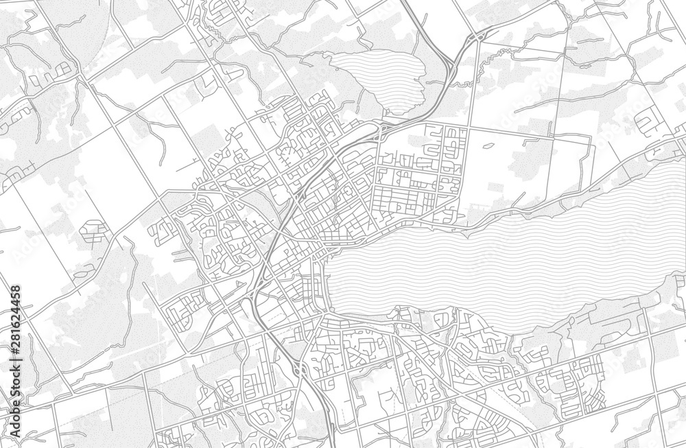 Barrie, Ontario, Canada, bright outlined vector map