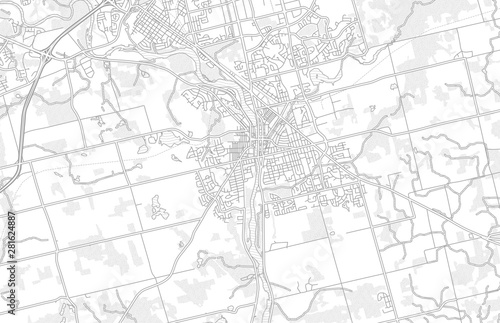 Cambridge, Ontario, Canada, bright outlined vector map