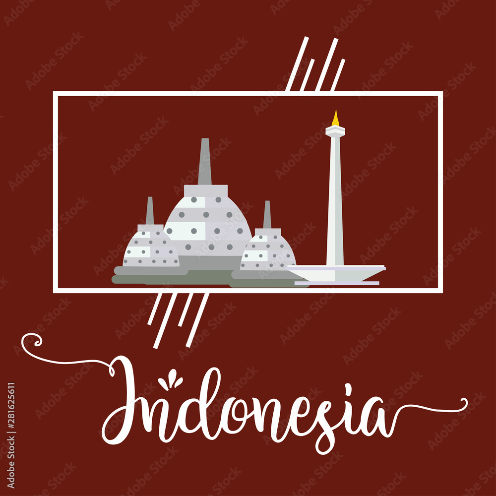 Naklejka premium Indonesia Independence Day Celebration Vector Template Design Illustration