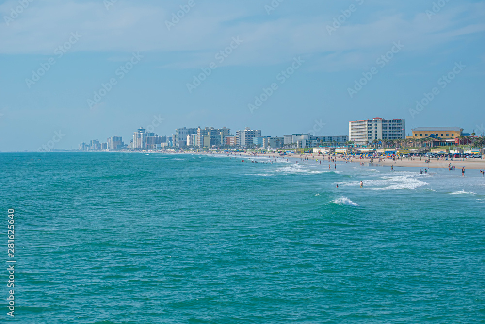 Daytona Beach Florida. July 07, 2019 Panoramic view of Daytona Beach from Main Street Pier 1