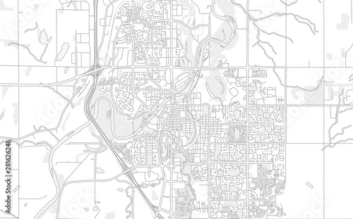 Red Deer, Alberta, Canada, bright outlined vector map