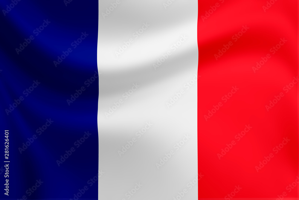 Waving of France flag. France is old country and high growth of economic. Waving of France flag. France is old country and high growth of economic.