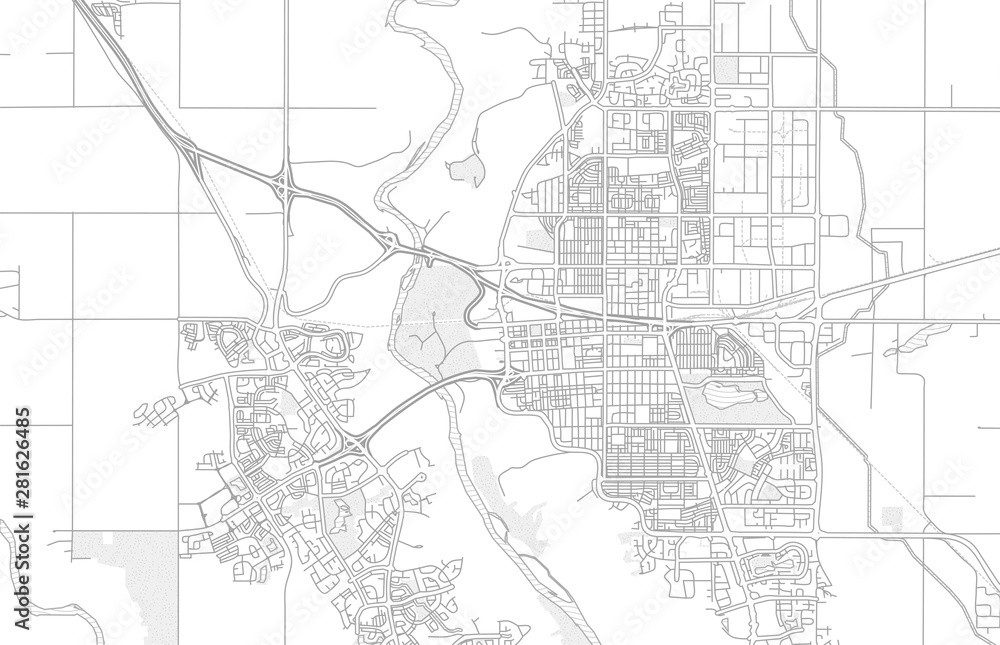 Lethbridge, Alberta, Canada, bright outlined vector map