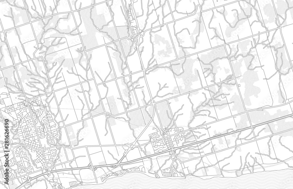 Clarington, Ontario, Canada, bright outlined vector map