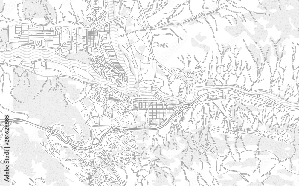 Kamloops, British Columbia, Canada, bright outlined vector map