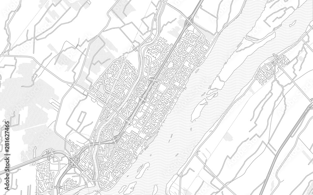 Repentigny, Quebec, Canada, bright outlined vector map