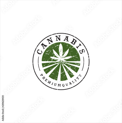 Rustic hemp Ganja Marijuana Logo Design Vector Idea. Cannabis Vintage Emblem. Symbol With Rustic Texture. Vintage Retro Health Medical cannabis cultivation cbd logo With White Background design 