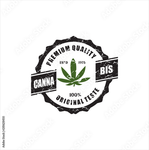 Rustic hemp Ganja Marijuana Logo Design Vector Idea. Cannabis Vintage Emblem. Symbol With Rustic Texture. Vintage Retro Health Medical cannabis cultivation cbd logo With White Background design 