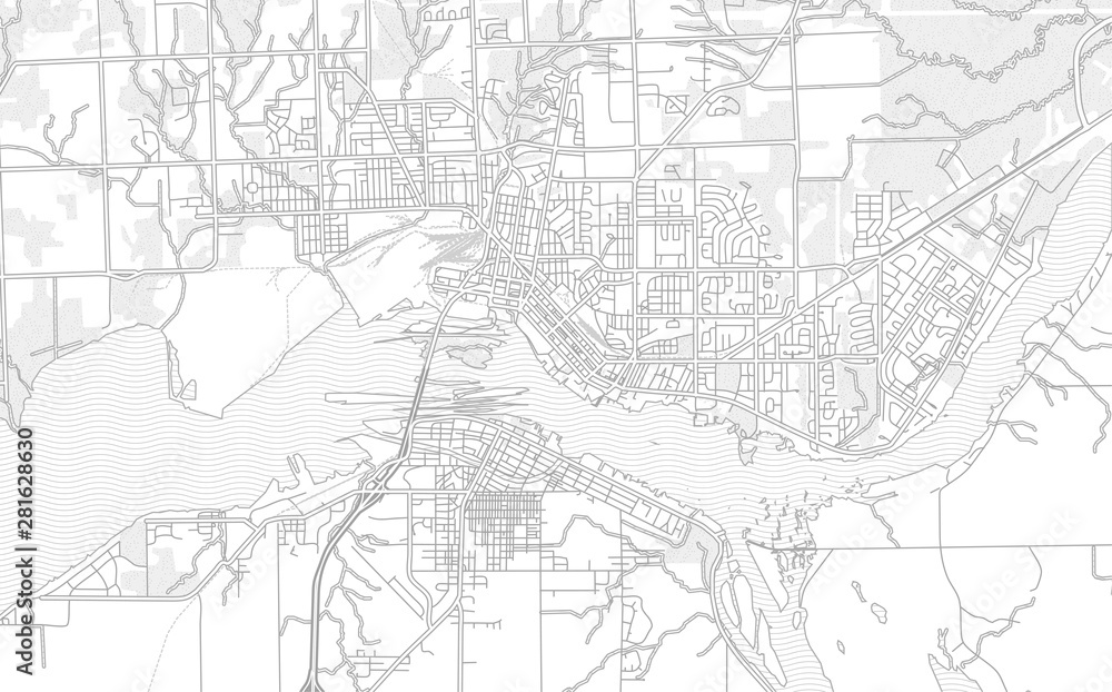 Sault Ste. Marie, Ontario, Canada, bright outlined vector map