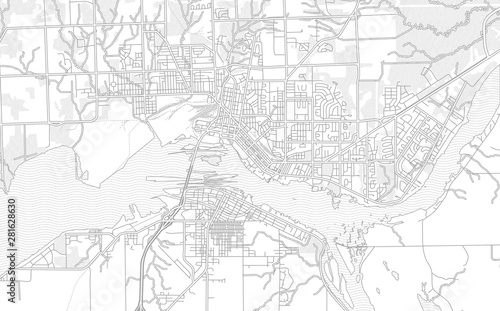 Sault Ste. Marie, Ontario, Canada, bright outlined vector map