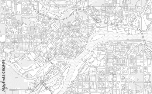 New Westminster, British Columbia, Canada, bright outlined vector map photo