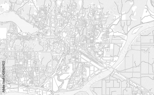 Port Coquitlam, British Columbia, Canada, bright outlined vector map