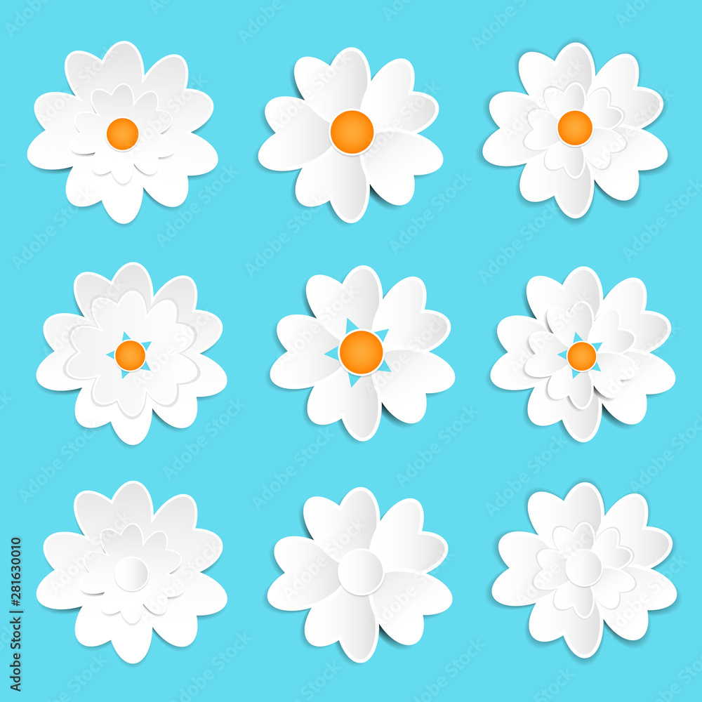 Lovely white paper flower set Lovely white paper flower set
