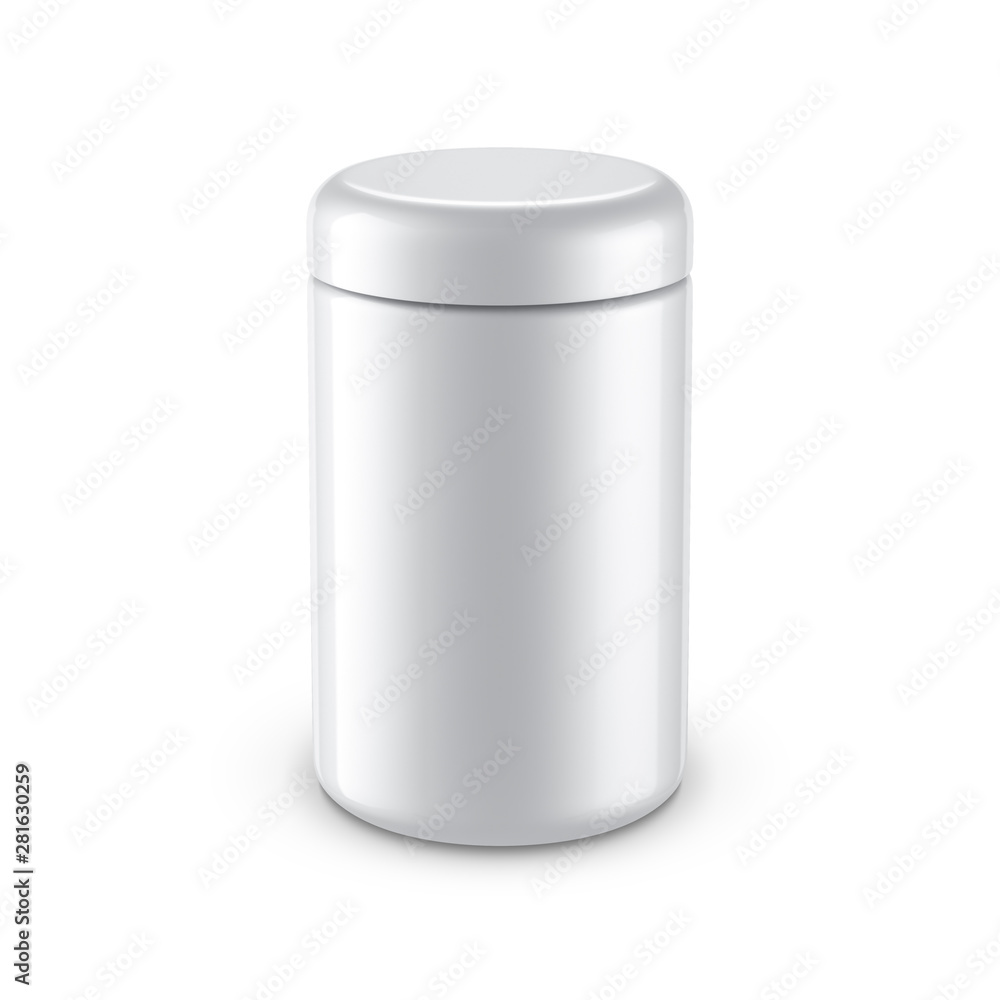 Jar tin can Mockup isolated on white Jar tin can Mockup isolated on white