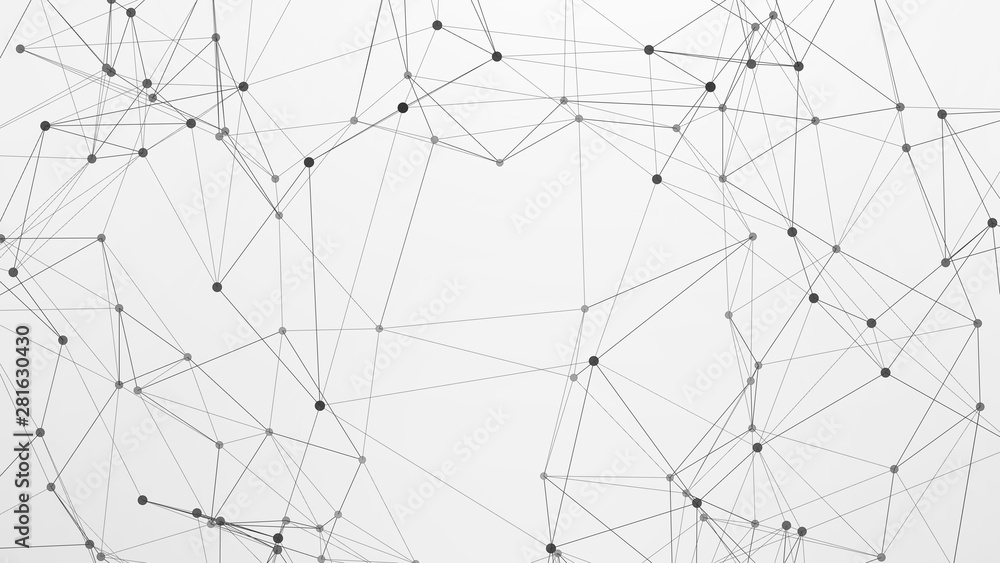 Fototapeta premium Abstract plexus background with connecting dots and lines. Global network connection, digital technology and communication concept.