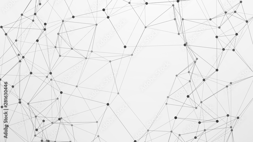 Abstract plexus background with connecting dots and lines. Global network connection, digital technology and communication concept.