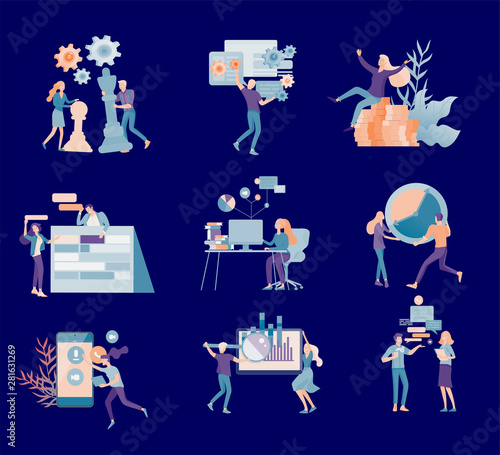 office concept business people for project management, business, workflow and consulting. Modern vector illustration flat concepts character for website and mobile website development.