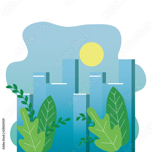 park with cityscape buildings scene