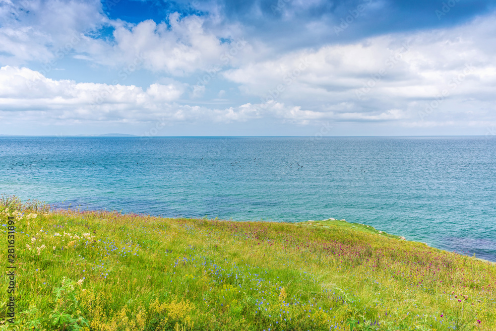 Crimea- natural landscape. Kerch- Azov sea. Scenery background- vacation destinations