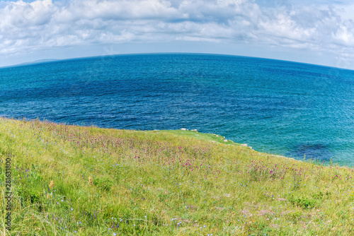 Crimea- natural landscape. Kerch- Azov sea. Scenery background- vacation destinations