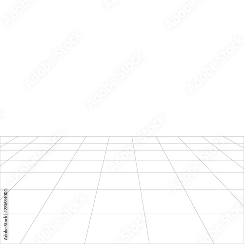 Vector background with floor cells. 3d abstract grid backdrop