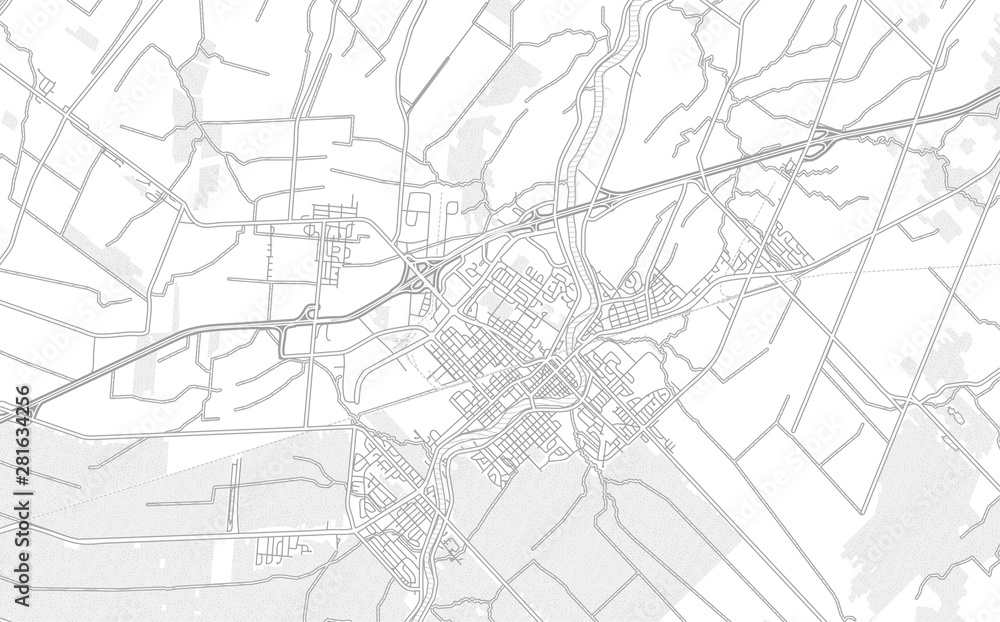 Saint-Hyacinthe, Quebec, Canada, bright outlined vector map