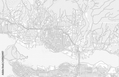 North Vancouver, British Columbia, Canada, bright outlined vector map photo