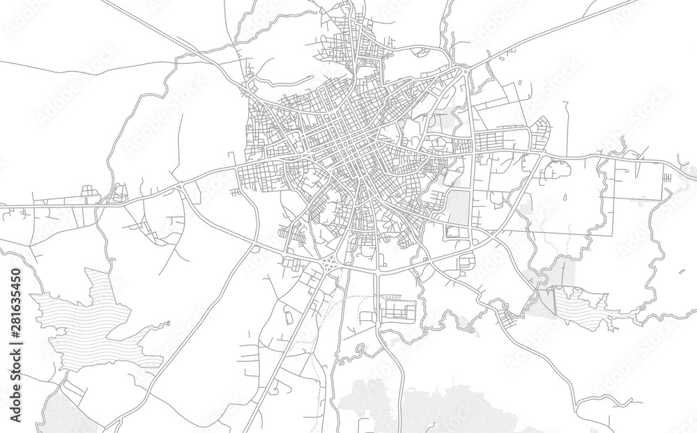 Holguín, Holguín, Cuba, bright outlined vector map