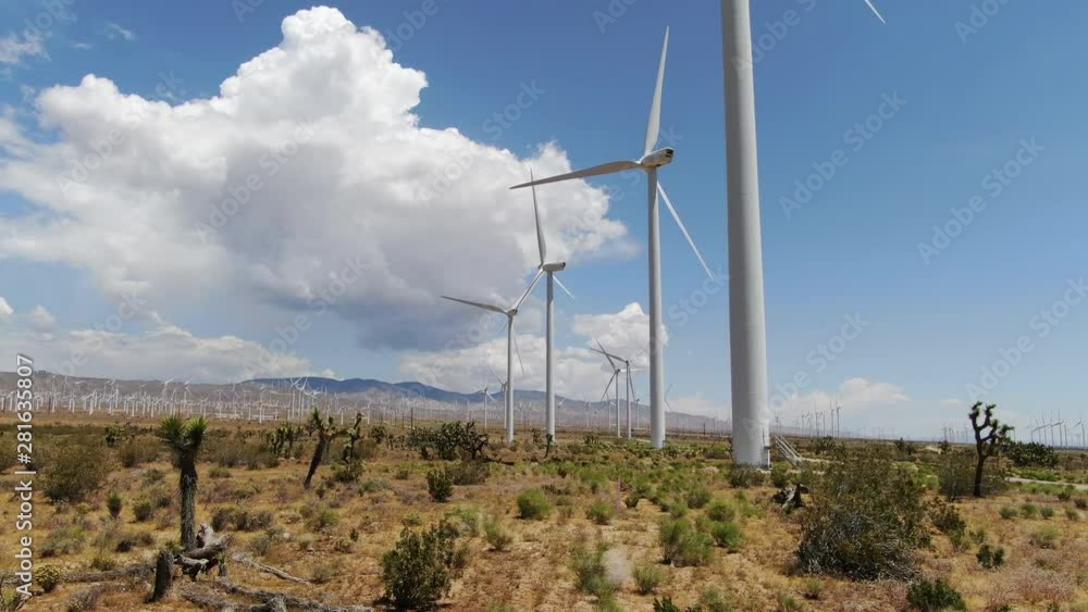 Wind Turbines In Mojave Desert California Dolly Shot Wind Turbines In Mojave Desert California Dolly Shot
