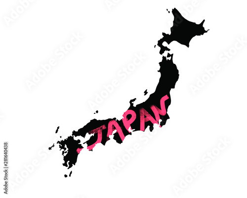 Wallpaper Mural Japan map vector illustration of the country and its islands An illustrated map silhouette Torontodigital.ca