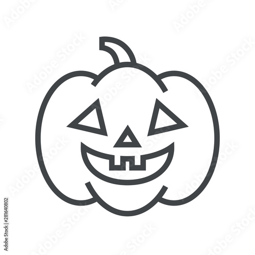Line icon halloween pumpkin