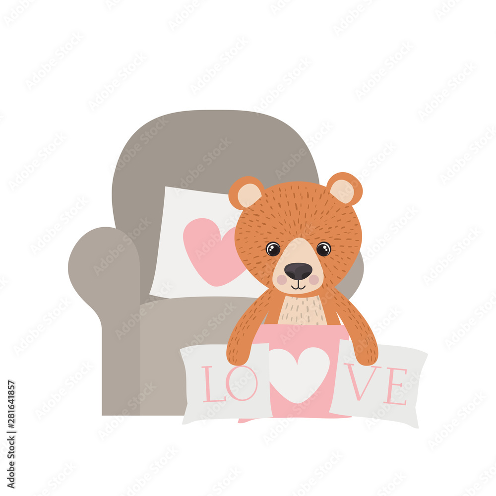 Fototapeta premium Isolated teddy bear vector design